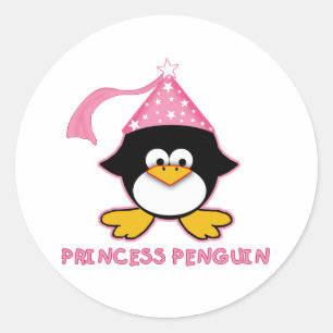 Rosa Prinzessin Penguin Runder Aufkleber