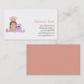 Rosa Prinzessin · Prinzessin u. Teddybär Visitenkarte (Vorne/Hinten)