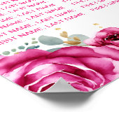 Rosa Prinzessin Quinceañera 15 Tabelle Sitzplan Poster (Ecke)