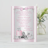 Rosa Prinzessin Quinceanera Einladung (Stehend Vorderseite)