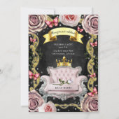 Rosa Prinzessin Rose & Schmetterlinge Süß 16 Einladung (Rückseite)