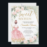 Rosa Prinzessin-Rose und Eukalyptusgold Einladung<br><div class="desc">Prinzessin rosa Rose und Eukalyptusgold 16 . Geburtstag Einladung, Elegantes böhmisches Design, inspiriert von den ewigen Rose - Pionieren - das Symbol der Liebe, üppiger Blumengarten von blütigen und staubigen rosa Rosenpferden, in frischer Eukalyptusgrün gewebt und rund um den Faxgoldrahmen gewebt. Du will, eine Waldnymphe zu sein, statt einer glänzenden...</div>