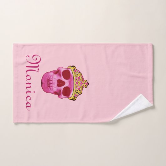 Rosa Prinzessin Skull Skeleton Badhandtuch Set (Handtuch)