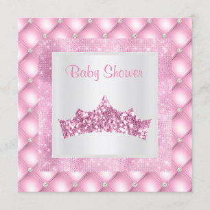 Rosa Prinzessin Thema Baby Dusche Diamanten Tiara Einladung