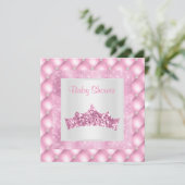Rosa Prinzessin Thema Baby Dusche Diamanten Tiara Einladung (Stehend Vorderseite)