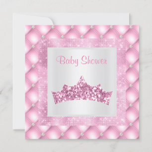 Rosa Prinzessin Thema Baby Dusche Diamanten Tiara Einladung