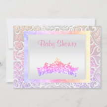 Rosa Prinzessin Thema Babydusche Spitze Tiara Past