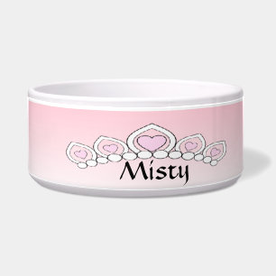 Rosa Prinzessin Tiara Dog Dish Napf