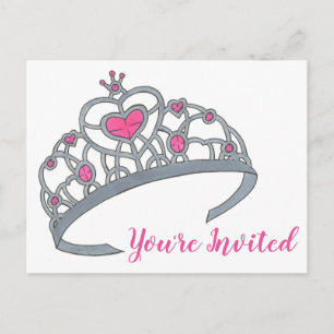 Rosa Prinzessin Tiara Geburtstagsparty Einladung