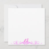 Rosa Prinzessin Tiara Quinceanera Einladung (Rückseite)