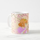 Rosa Prinzessin- und Eichhörnchen-Tasse Kaffeetasse (Vorderseite Links)