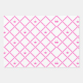 Rosa Prinzessin und Schloss mit Muster Geschenkpapier Set (Vorderseite 3)