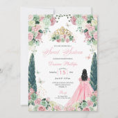 Rosa Prinzessin Verzauberter Garten 16 . Geburtsta Einladung (Vorderseite)