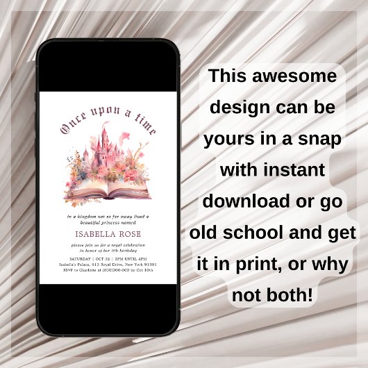 Rosa Prinzessin zum Geburtstag Einladung