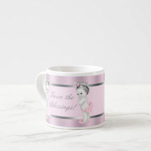 Rosa Prinzessin Zwillings-Mädchen-Babytassen Espressotasse