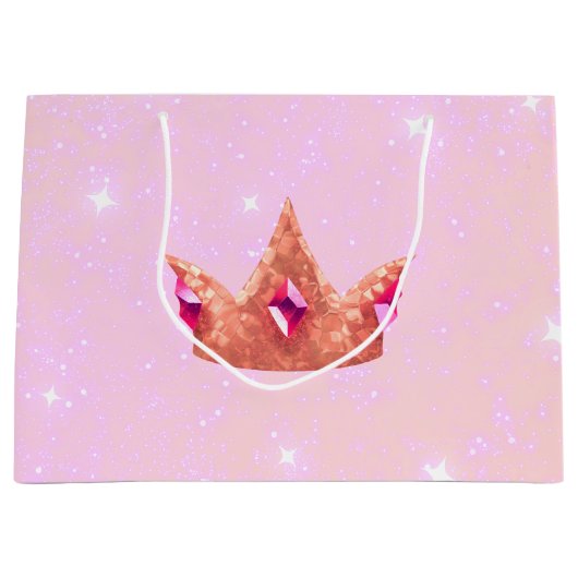 Rosa Prinzessinnen Geburtstags-Geschenktüte Große Geschenktüte (Vorderseite)