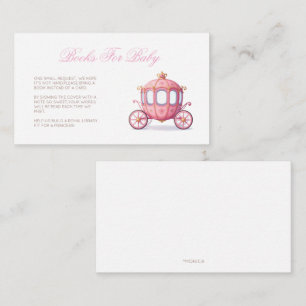 Rosa Prinzessinnen-Kutsche Bücher für Baby Shower Begleitkarte