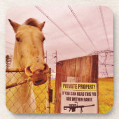 Rosa Privateigentümerpferd Untersetzer (Vorderseite)