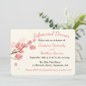 Rosa Probe Abendessen Kirschblüten Blume Einladung (Stehend Vorderseite)