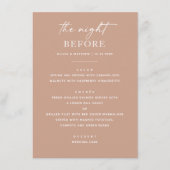 Rosa Probe Abendessen | Nacht vor der Moderne Menükarte (Vorderseite)