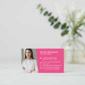 Rosa Professionelles Foto Visitenkarte (Stehend Vorderseite)