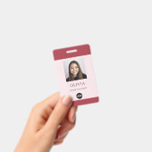 Rosa professionelles kleines Geschäftsphoto-Logo Ausweis (Handheld)