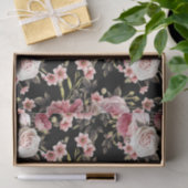 Rosa Profusion - Schwarzer Hintergrund Seidenpapier (Geschenk)