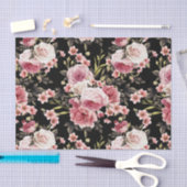 Rosa Profusion - Schwarzer Hintergrund Seidenpapier (Handwerk)