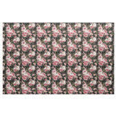Rosa Profusion - Schwarzer Hintergrund Stoff (Fat Quarter (45,7 x 55,9 cm))