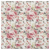 Rosa Profusion - weißer Hintergrund Stoff (Muster)