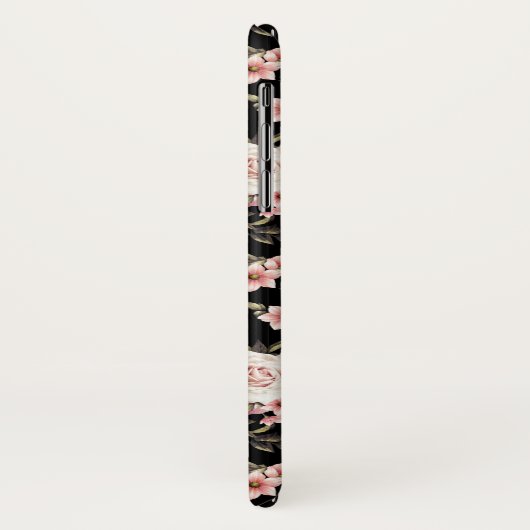 rosa Profusionsmonogramm - Schwarzer Hintergrund Case-Mate iPhone Hülle (Hinten/Links)