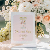 Rosa Prosecco Bar Brautparty Signatur Poster