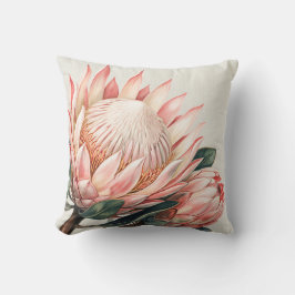 Rosa Protea Aquarell Romantische Blüten Kissen
