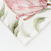 Rosa Protea-Blumen-Monogramm-Fliesblanket Fleecedecke (Ecke)