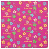 Rosa psychedelischer 60er Groovy Blumen-Druck Stoff (Muster)