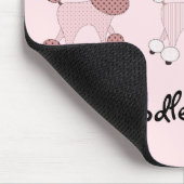 Rosa Pudel auf Parade Mousepad (Ecke)