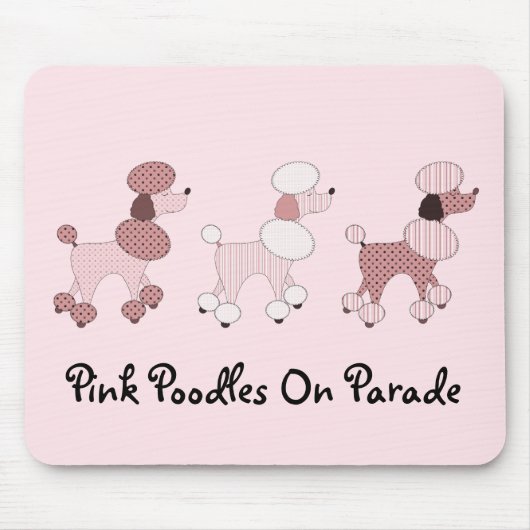 Rosa Pudel auf Parade Mousepad (Vorne)