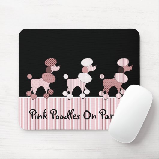 Rosa Pudel auf Parade Mousepad (Mit Mouse)