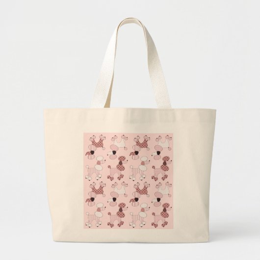 Rosa Pudel auf Parade-Tasche Jumbo Stoffbeutel (Vorne)