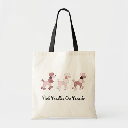Rosa Pudel auf Parade-Tasche Tragetasche (Vorne)
