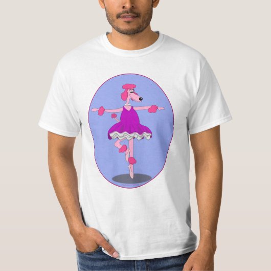 Rosa Pudel-Ballerina-Shirt T-Shirt (Vorderseite)