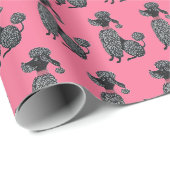 Rosa Pudel-Druck Geschenkpapier (Rolleneckpunkt)