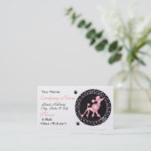 Rosa Pudel-Geschäfts-Visitenkarte Visitenkarte (Stehend Vorderseite)