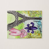 Rosa Pudel in Paris Puzzle (Horizontal)