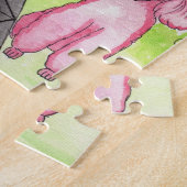 Rosa Pudel in Paris Puzzle (Seite)