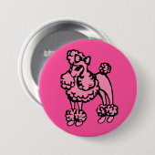 Rosa Pudel-Knopf Button (Vorne & Hinten)