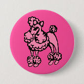 Rosa Pudel-Knopf Button (Vorderseite)