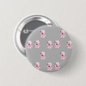 Rosa Pudel-Knopf-Button Button (Vorne & Hinten)