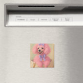 Rosa Pudel-Magnet, Pudel-Dekor Magnet (In Situ (Geschirrspüler))