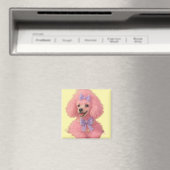 Rosa Pudel-Magnet, Pudel-Dekor Magnet (In Situ (Geschirrspüler))